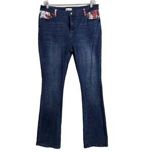 Ranch Dressn Women's Plus 24 Dark Wash Blue Stretch Denim Bootcut Western Jeans